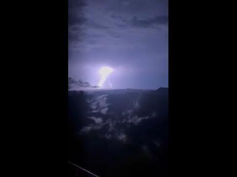 Lightning show across the Gold Coast, taken from Springbrook Mountain