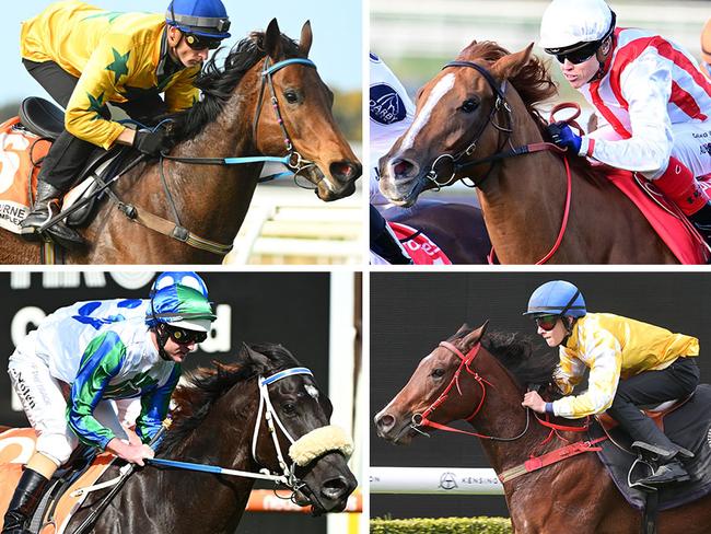 The Everest hopes (clockwise from top left) Estriella, Giga Kick, Lady Of Camelot and I Wish I Win will push their credentials for this year's race when they step out on Saturday.