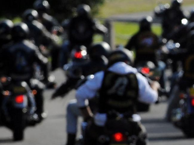 Members of 14 NSW outlaw motorcycle gangs gather at Moore Park as part of the United Motorcycle Council for a Legalise Freedom ride, Sydney, Saturday, June 13, 2009. The clubs represented were Hells Angels, Bandidos, Rebels, Comanchero, Nomads, Finks, Black Uhlans, Vietnam Veterans, Phoenix, Grave Diggers, Outcasts, Life and Death, Gods Squad and Bikers for Christ. (AAP Image/Dean Lewins) NO ARCHIVING