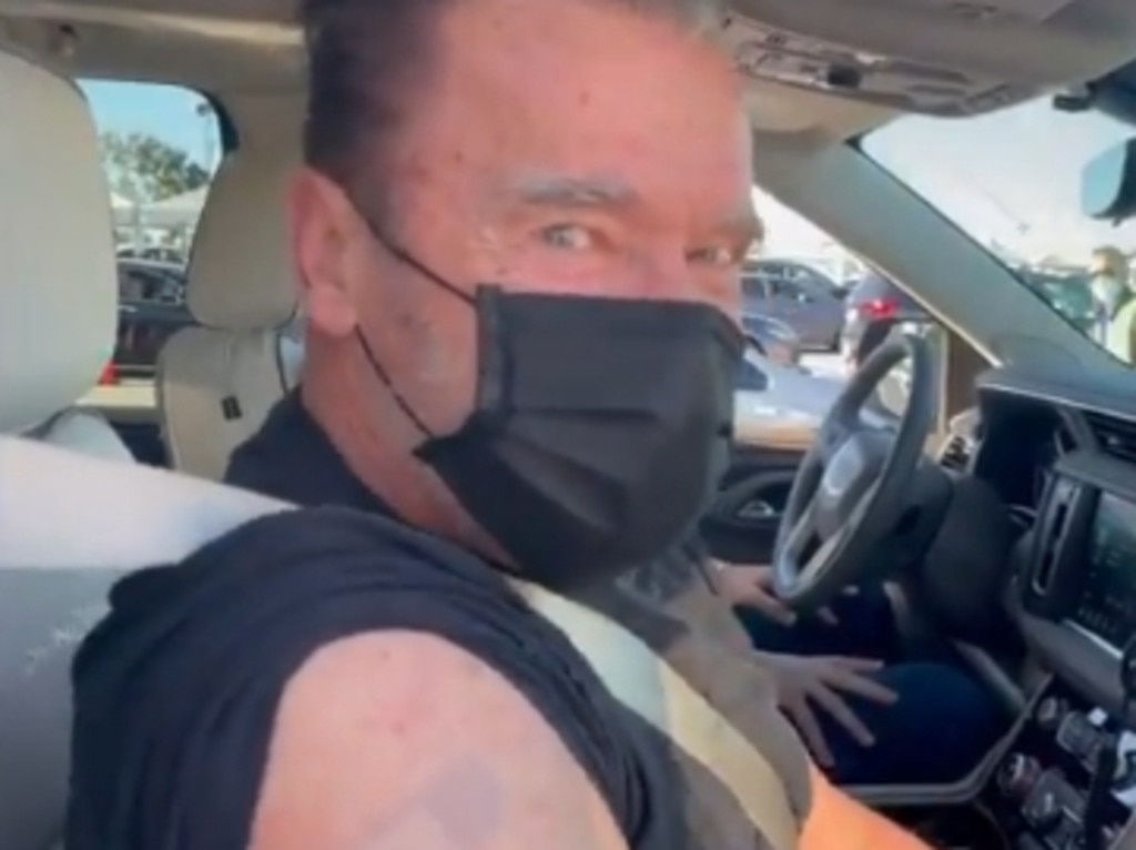 Arnold Schwarzenegger posted a live video of him getting vaccinated.