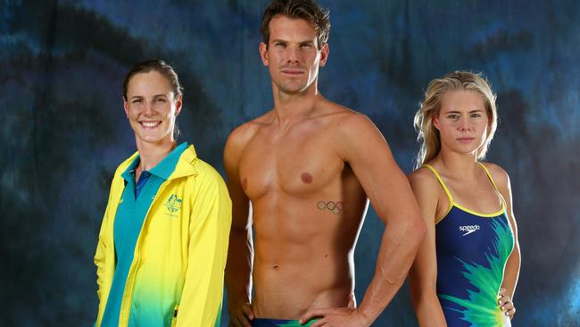 Bronte Campbell, James Roberts and Kiah Melverton model the uniforms.