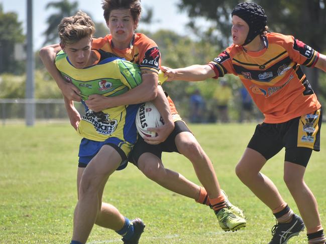 Sean Drew in the Wests Tigers and Wanderers under-14s rugby league final in Mackay, August 28, 2021. Picture: Matthew Forrest