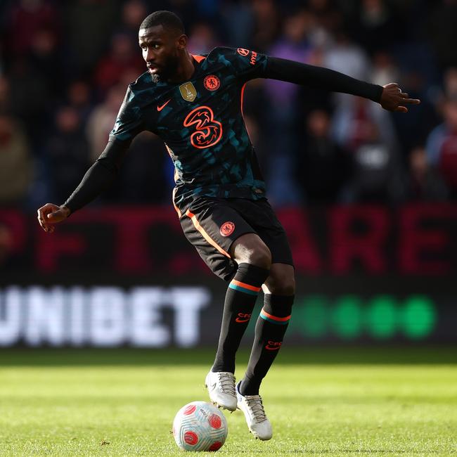 Antonio Rudiger plays Chelsea during the Premier League match against Burnley last week. Picture: Getty Images