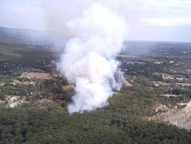 The fire mid-afternoon on Saturday. Picture: Country Fire Authority