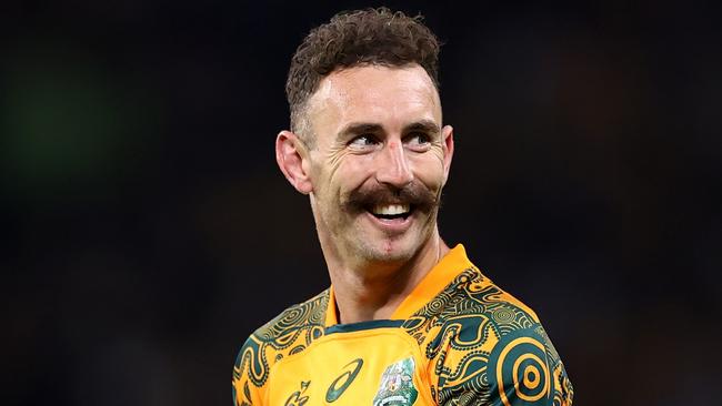 BRISBANE, AUSTRALIA - JULY 09: Nic White of Australia looks on  during game two of the International Test Match series between the Australia Wallabies and England at Suncorp Stadium on July 09, 2022 in Brisbane, Australia. (Photo by Cameron Spencer/Getty Images)