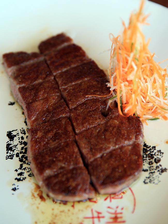 Expensive steak: The $450/kg Wagyu cut. Picture: Sam Ruttyn