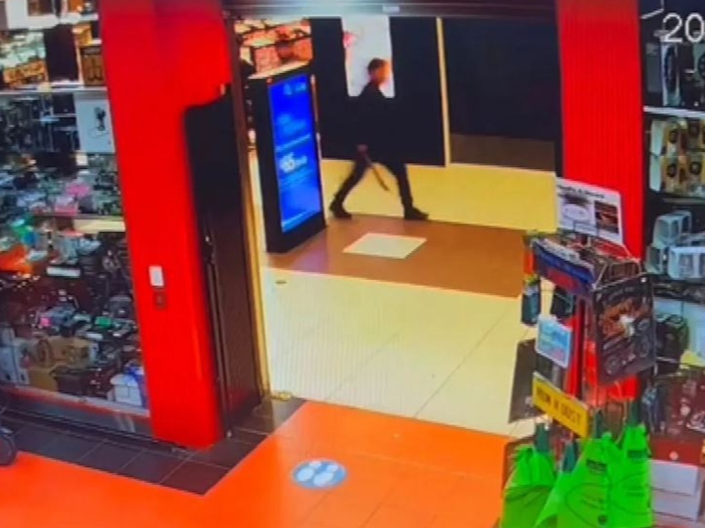 Up to six teens armed with machetes were involved in a confrontation at a Caroline Springs shopping centre Picture: 9News