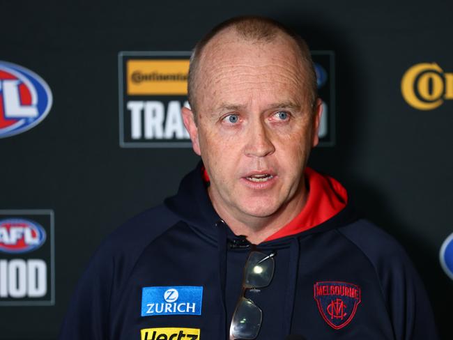 Melbourne list manager Tim Lamb at Marvel Stadium. Picture: Josh Chadwick/AFL Photos via Getty Images.