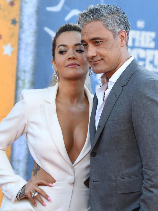 Rita Ora and Taika Waititi at the premiere of The Suicide Squad in California. Picture: Robyn Beck / AFP