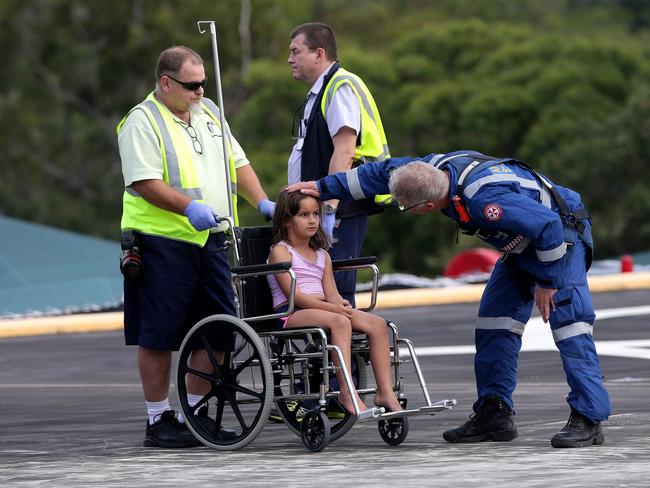 Six-year-old Breeanna, forced to watch her two injured sisters being pulled from the wreckage / Picture: Peter Lorimer