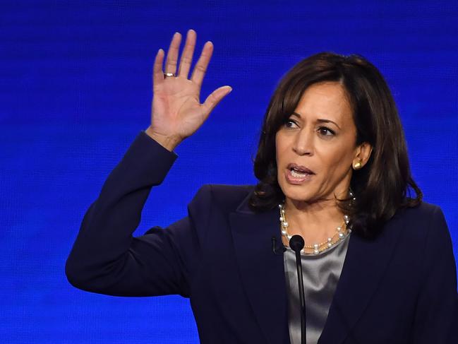 Democratic presidential hopeful California Senator Kamala Harris speaks during the third Democratic primary debate of the 2020 presidential campaign season hosted by ABC News in partnership with Univision at Texas Southern University in Houston, Texas on September 12, 2019. (Photo by Robyn Beck / AFP)