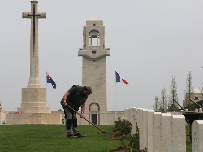 Final touches around before the opening next week of Sir John Monash Centre outside Villers Bretonneux, France. Picture: Ella Pellegrini