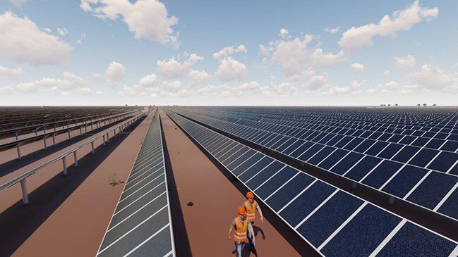 An artist impression of the Cultana Solar Farm. Picture: SIMEC Energy