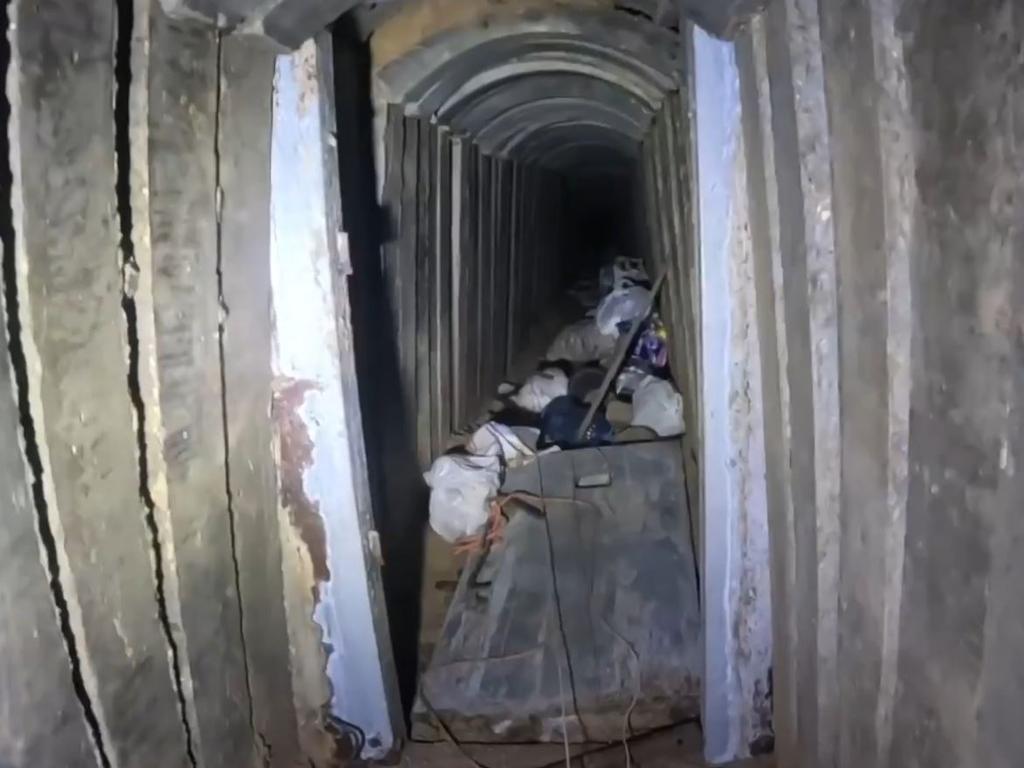 Inside a tunnel were six hostages were held and killed by Hamas. Picture: X/IDF