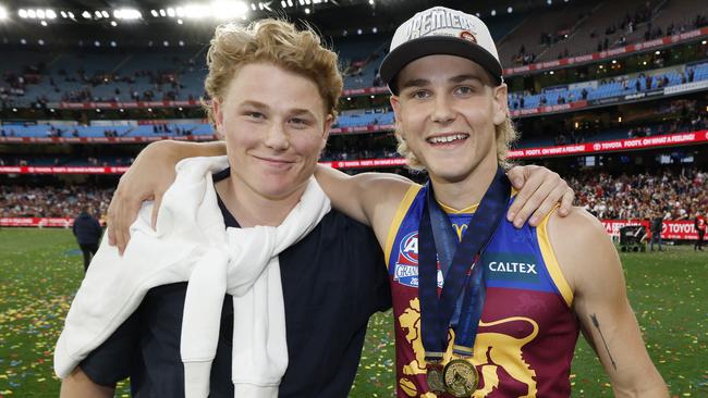 NCA. MELBOURNE, AUSTRALIA. September 28 , 2024. AFL Grand Final.  Sydney Swans vs Brisbane Lions at the MCG.  Born Smith medallist Will Ashcroft and his brother Levi    .  Pic:Michael Klein