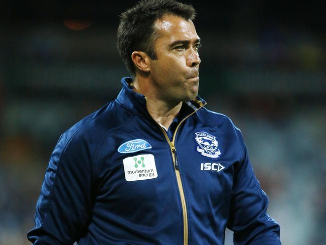 AFL: Round 6 - Geelong V Gold Coast Suns at Simonds Stadium. Geelong coach Chris Scott . 30th April 2016. Picture: Colleen Petch.