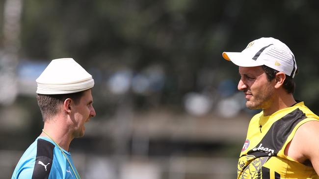 Richmond AFL training Richmond player Assistant coach Andrew McQualter &amp; Ivan Maric Picture: Wayne Ludbey