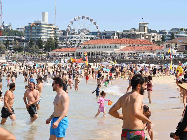 Sydneysiders flocked to Bondi Beach during a spring heatwave. Picture: Max Mason-Hubers