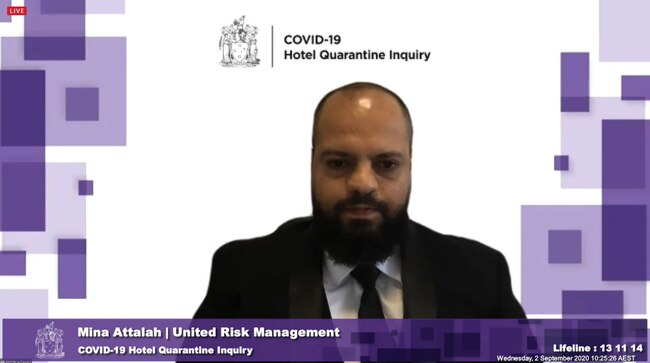 Mina Attalah from United Risk Management says ‘survival’ was a factor in taking on security work at quarantine hotels.