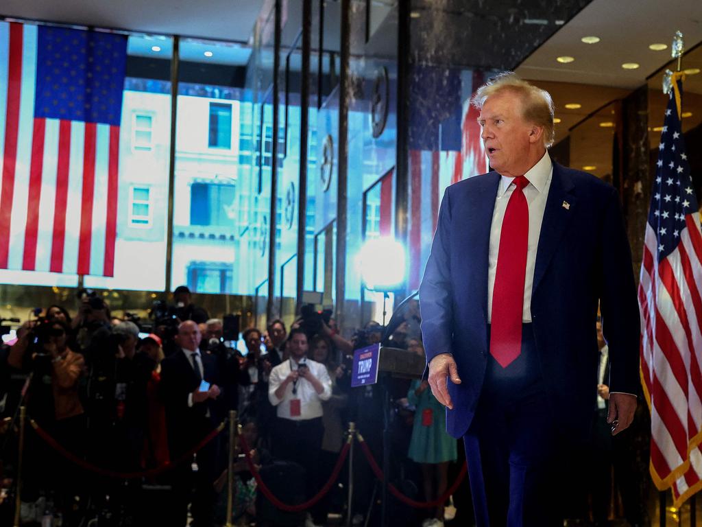 Donald Trump addresses the media at Trump Tower. Picture: Spencer Platt (via AFP)