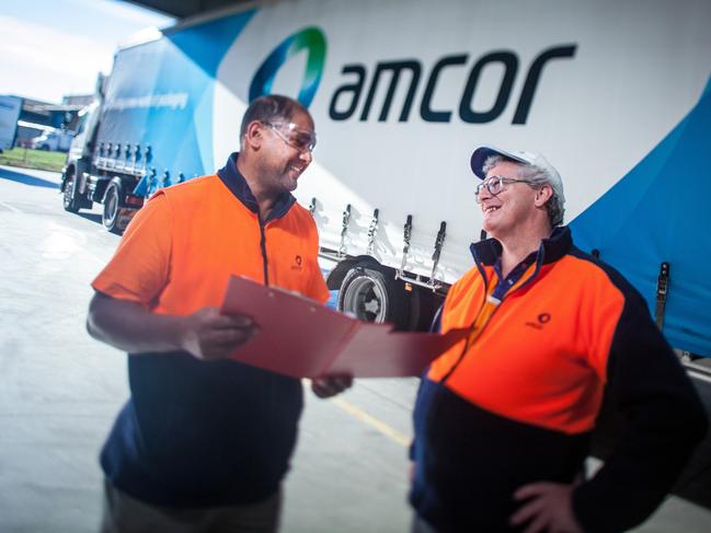 Workers at packaging giant Amcor.