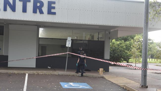 The crime scene extended from the toilet block to Wanguri shops. Picture: Darcy Fitzgerald