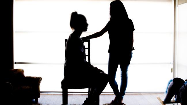 The Year 8 schoolgirl and her mother in February. Picture: Matt Turner