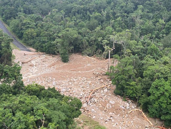 Roads throughout FNQ have become severely damaged in the wake of extensive flooding in the region. , As flood waters begin to recede and the true extent of the damage is revealed, we ask that you don’t put yourself, your family or our first responders at risk. Never drive, ride or walk into floodwater.  Picture QFES