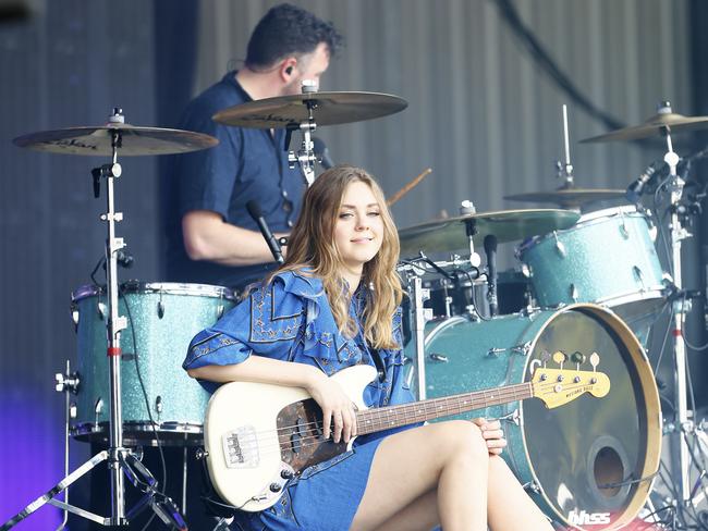 Falls Festival Day 3 at Marion Bay, New Years Eve. Johanna Enskede, of Swedish band First Aid Kit, performing. PICTURE: MATT THOMPSON