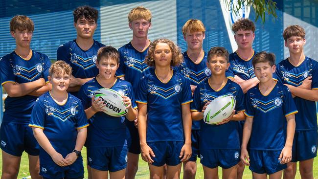 Ryan Catholic College have implemented some fresh new changes to their rugby league program. Back row left to right: Riley Morris (u15), Jova Koroibulu (1st XIII), Riley McIntyre (1st XIII), Clancy Heuir (u15), Campbell St George (1st XIII), Zayd Smith (u15)Front row left to right: Darcey Richards (u13), Ethan Anese (u12), Matthew Bowen jnr (u13), Kobaen Bong (u12), Harrison Spargo (u13). Picture: Ryan Catholic College.