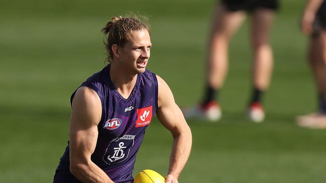 Fremantle captain Nat Fyfe has been dominant despite his side’s winless start.