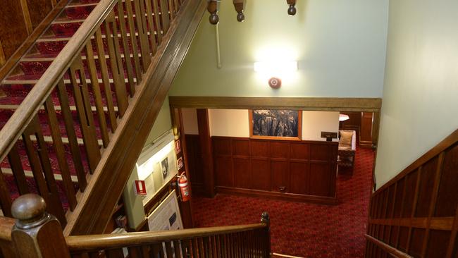 Inside the Mt Buffalo Chalet which was built 114 years ago.