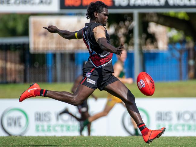 Despite signs of promise, Tiwi is yet to get a win in the 2020-21 season. Picture: Aaron Black/AFLNT Media