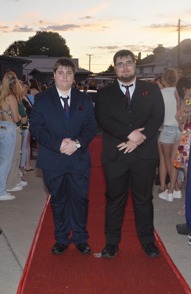 Warwick State High School graduate Adam and brother Zach at Warwick RSL on November 17, 2023. Photo: Jessica Klein