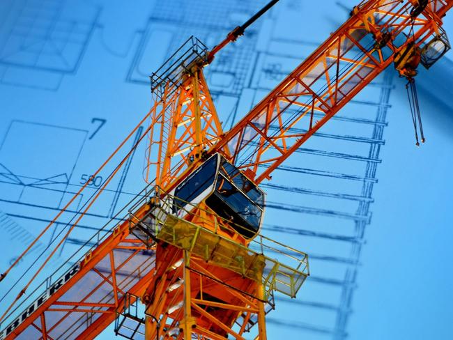 Construction, tradesman, tradie, building, site, worker, high-vis, hi-vis, crane, generic shots.