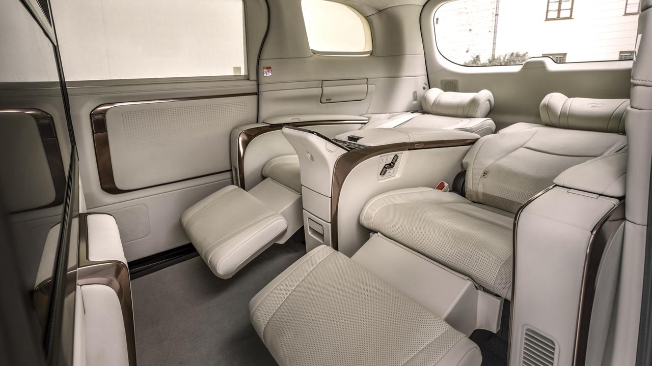 Four-seat versions of the Lexus LM have lay-flat beds.