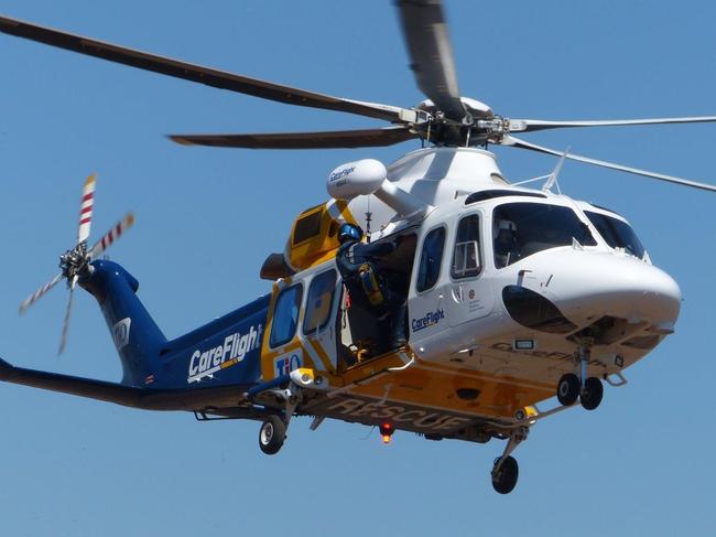 The CareFlight helicopter was able to land at the scene on Beachview Esplanade.