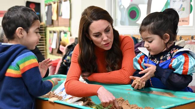 Catherine interacts with children as part of her work highlighting the importance of early childhood development. Picture: Getty Images