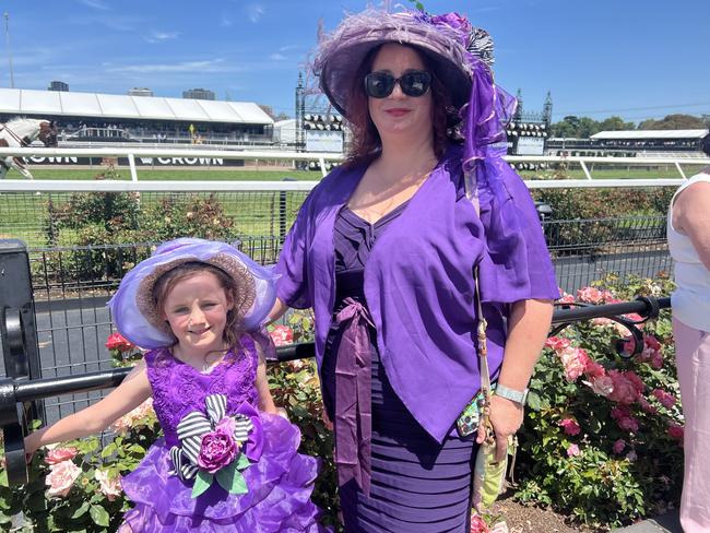 Charlotte and Symone at the 2024 Oaks Day. Picture: Himangi