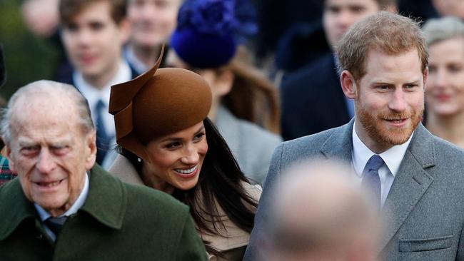 Prince Harry has arrived in Britain to attend the funeral of his grandfather, Prince Philip on Saturday. Picture: AFP