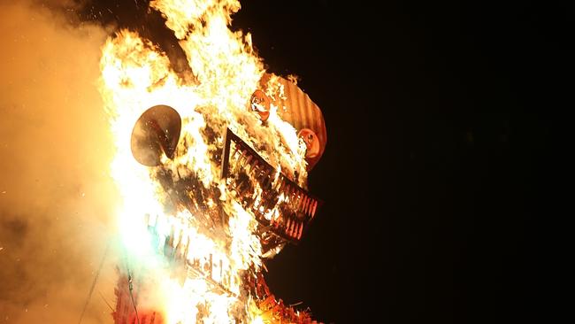 The Mid-Winter Man burns bright at the Huon Valley Mid-Winter fest. Picture: PATRICK GEE