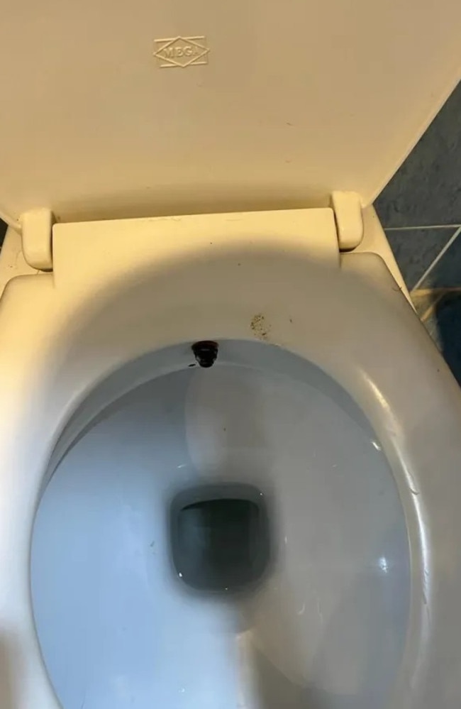 Sarah said this was the state of the toilet when they first arrived. Picture: MEN Media/Australscope