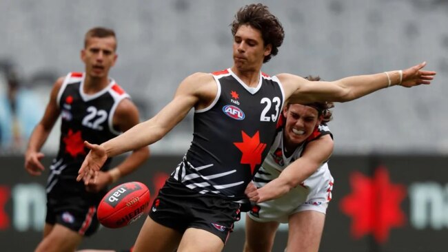 James Borlase, pictured during the 2019 AFL grand final curtain raiser, is the son of 246-game Port Adelaide player Darryl Borlase. Picture: Darrian Traynor/AFL Photos/Getty Images