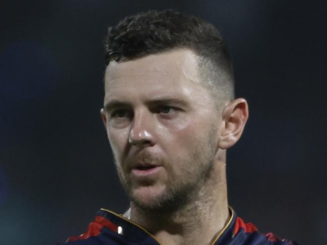 KOLKATA, INDIA - MARCH 22: Josh Hazlewood of Royal Challengers Bengaluru looks on \\during the 2025 IPL match between Kolkata the Knight Riders and Royal Challengers Bengaluru on March 22, 2025, in Kolkata, India. (Photo by Pankaj Nangia/Getty Images)