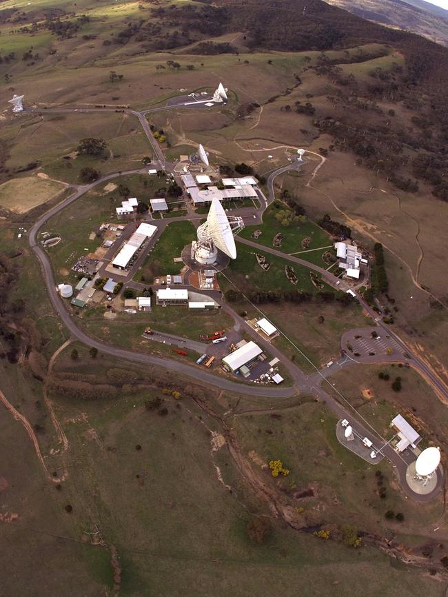 Aerial shot of Canberra Deep Space Network, operated by CSIRO on behalf of NASA.