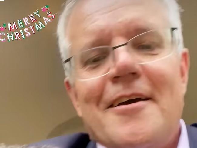 A screenshot from Scott Morrison's Tik Tok