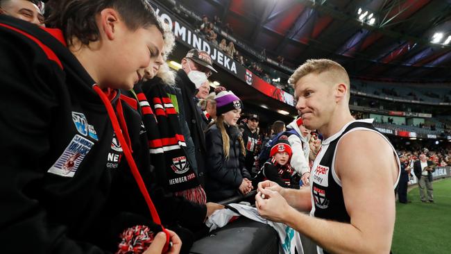 Dan Hannebery of the Saints. Photo by Dylan Burns/AFL Photos via Getty Images