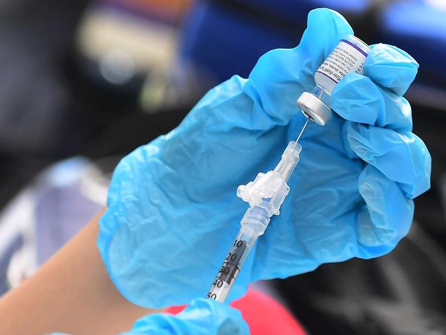 The Pfizer/BioNTech Covid vaccine is safe and effective for children aged six months to under five years when given in three doses, according to health authorities in the US. Picture: Frederic J. Brown / AFP.