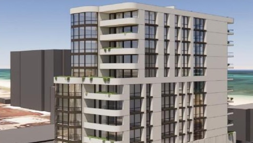 A rendering of the proposed apartment building at Glenelg. Picture: Supplied.