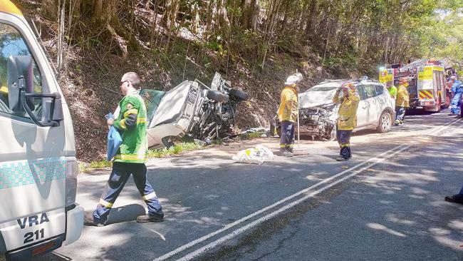 Tweed District VRA assisting other emergency services and police at Richards Deviation, Stokers Siding after a two-vehicle crash. Picture: Tweed District Rescue Squad